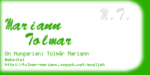 mariann tolmar business card