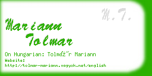 mariann tolmar business card